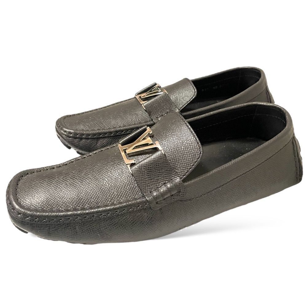Mens LOUIS VUITTON Leather Drivers with Silver Tone Metal LV Motif |Size: 11M| - Picture 6 of 12